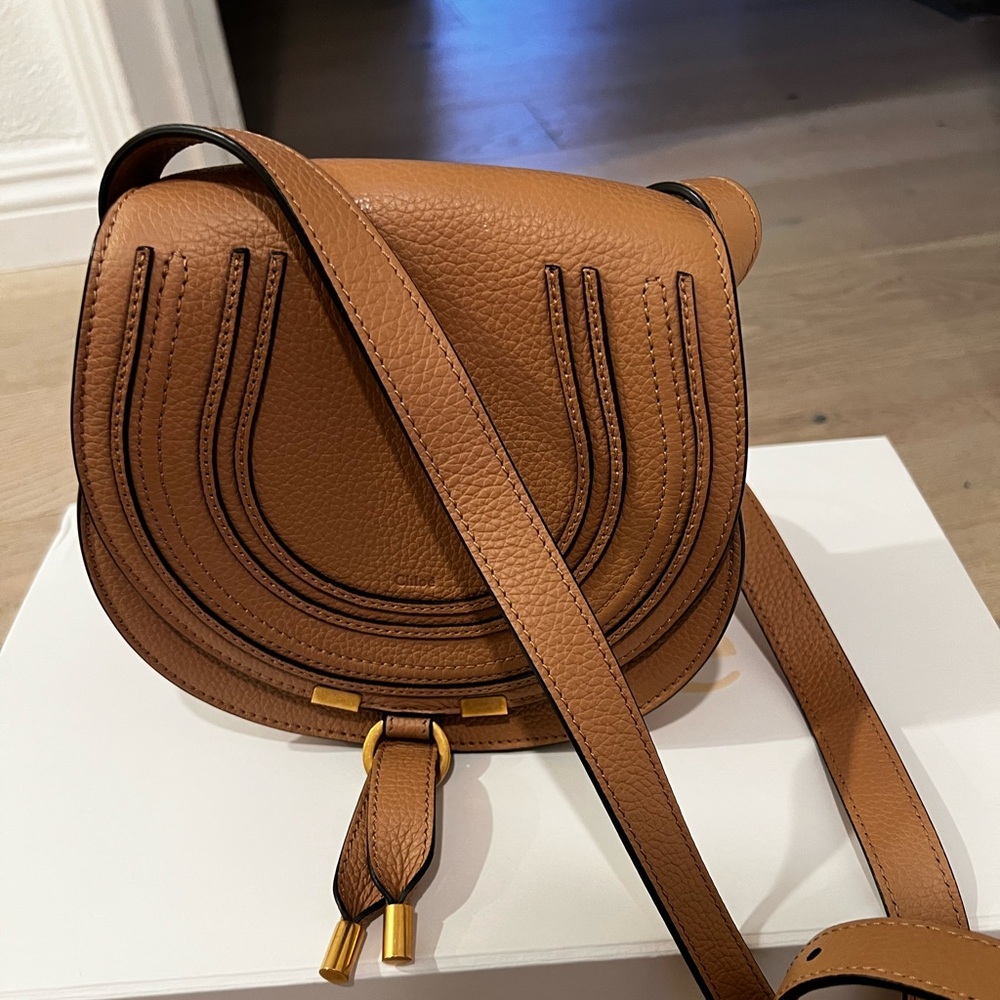 Chloe Marcie small crossbody bag, beige, light tan color